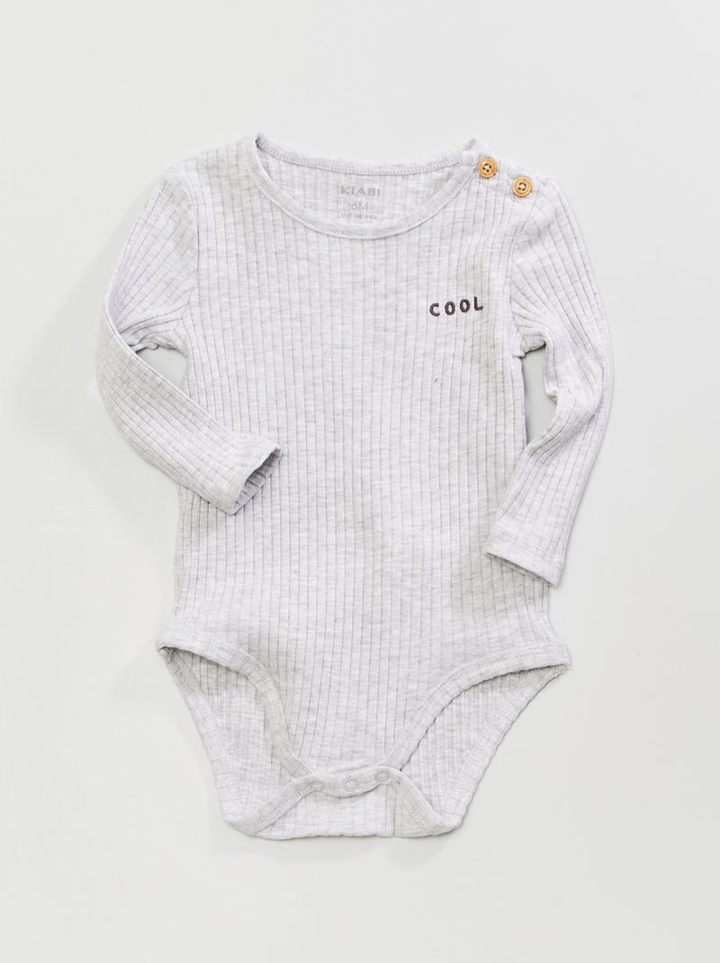 Body de manga larga GRIS - Kiabi