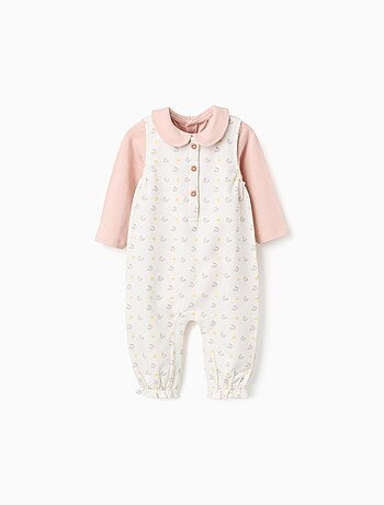 Body de manga larga + mono con motivo