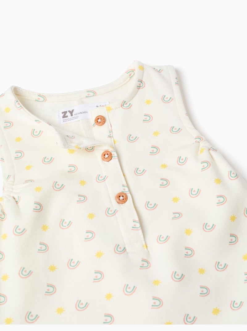 Body de manga larga + mono con motivo Blanco - Kiabi