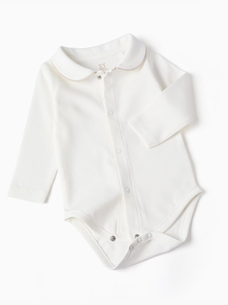 Body de manga larga + peto a rayas Blanco - Kiabi
