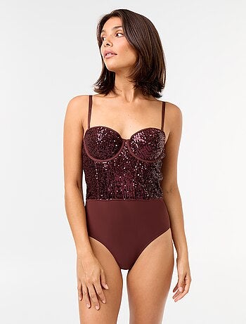 Body de microfibra y lentejuelas