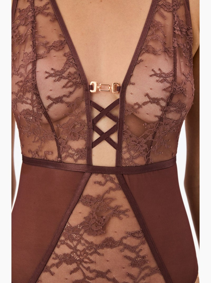Body de mujer con tirantes penti Rojo burdeos - Kiabi