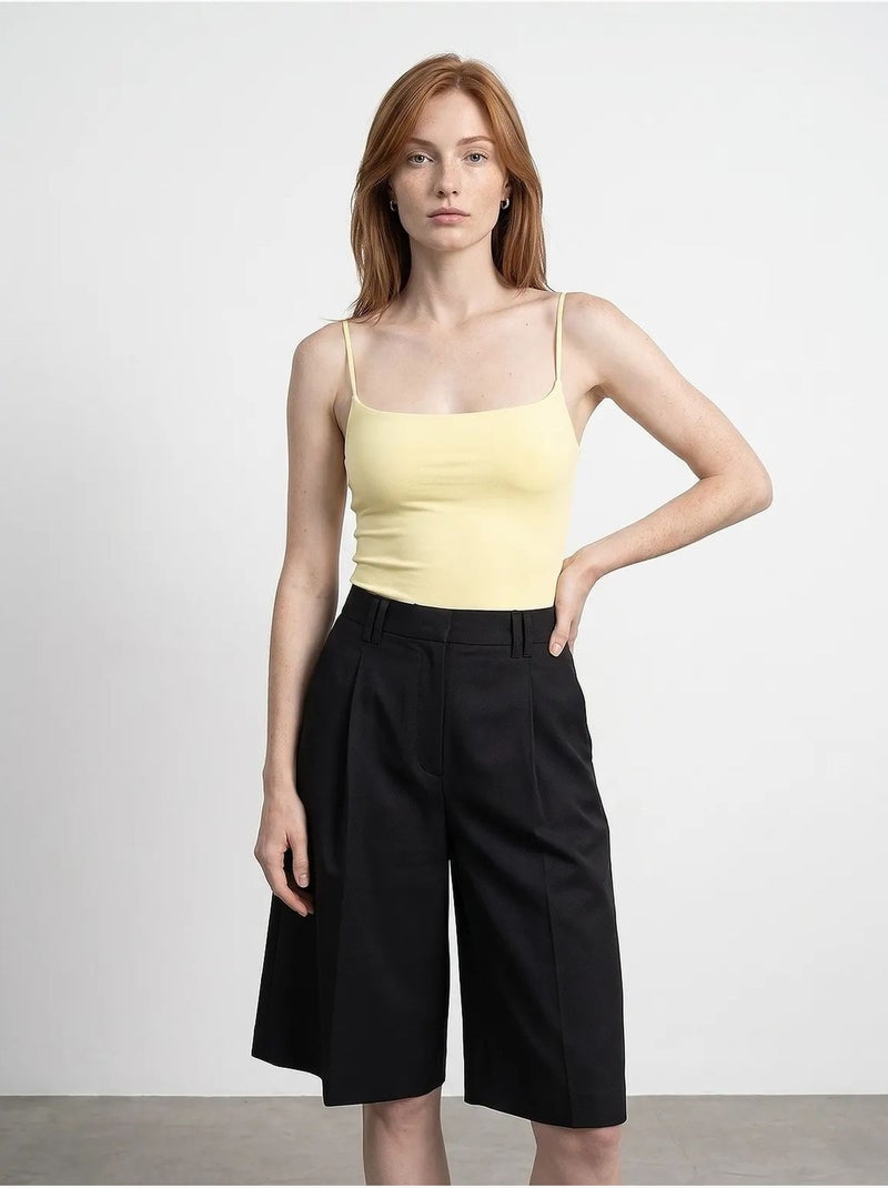 Body de nylon sin mangas con escote cuadrado dilvin Amarillo limón - Kiabi