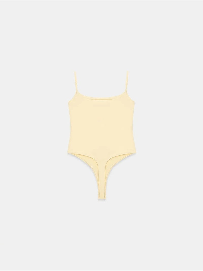 Body de nylon sin mangas con escote cuadrado dilvin Amarillo limón - Kiabi