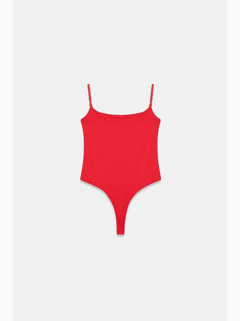 Body de nylon sin mangas con escote cuadrado dilvin Rojo - Kiabi