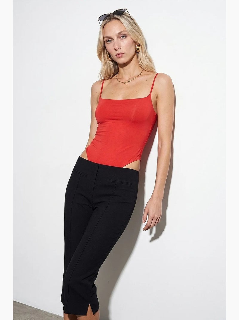 Body de nylon sin mangas con escote cuadrado dilvin Rojo - Kiabi
