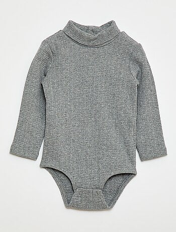 Body de punto smock con cuello alto