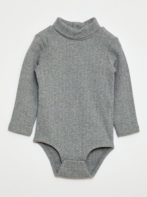 Body de punto calado con cuello alto - Kiabi