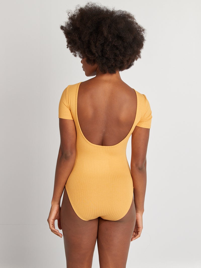 Body de punto de canalé AMARILLO - Kiabi
