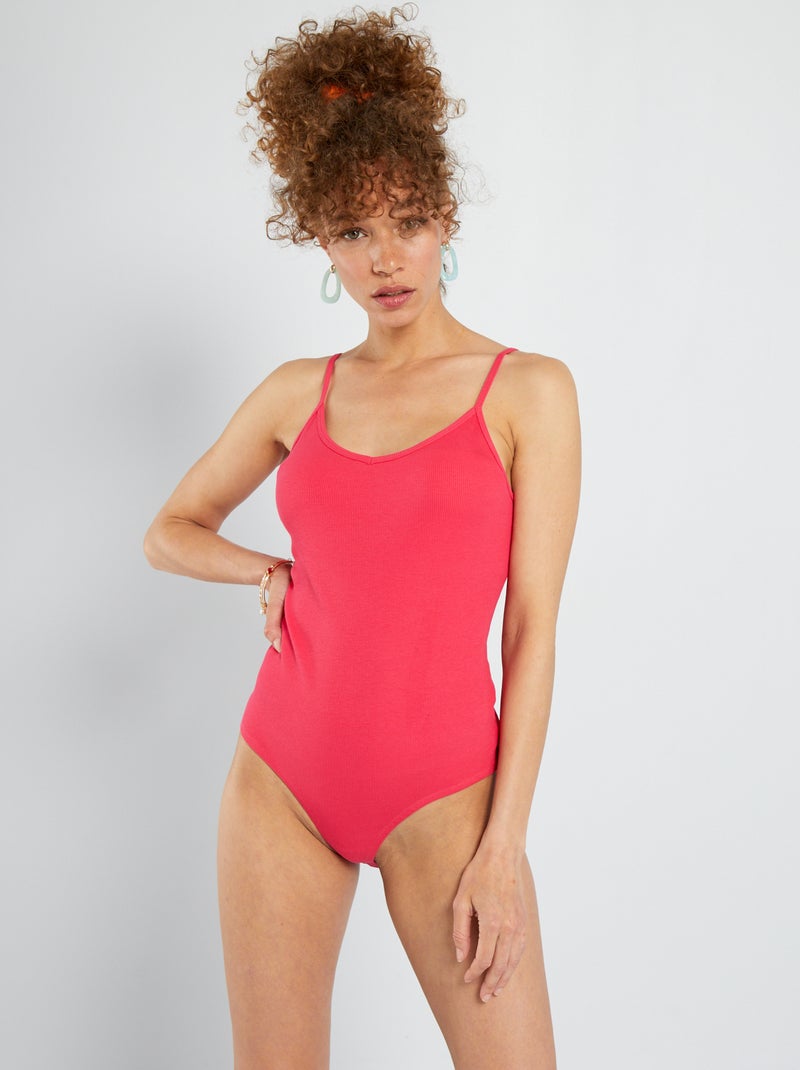 Body de punto de canalé ROSA - Kiabi