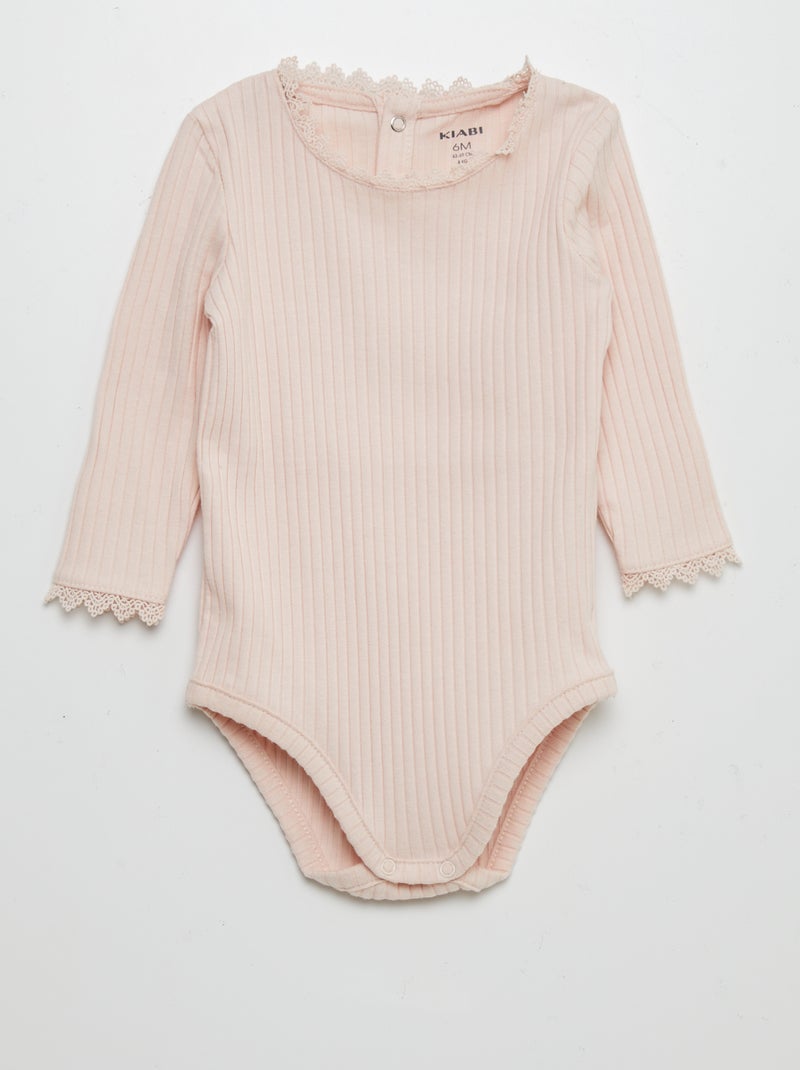 Body de punto de canalé ROSA - Kiabi