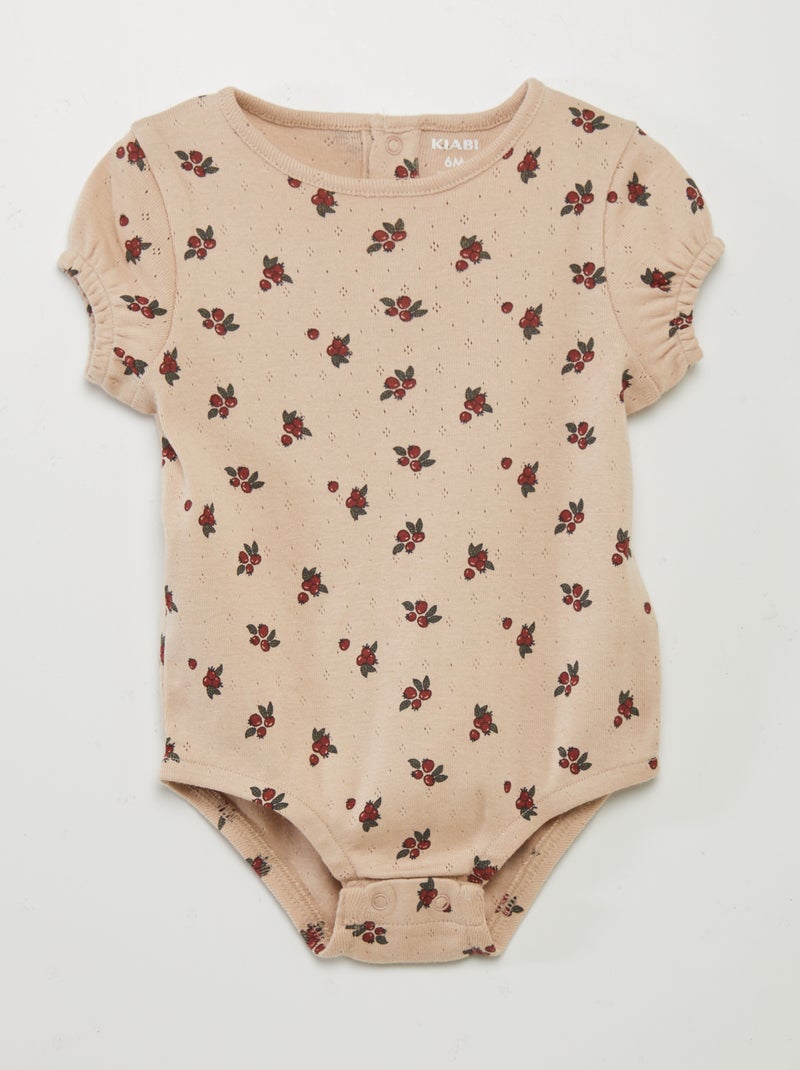 Body de punto pointelle BEIGE - Kiabi