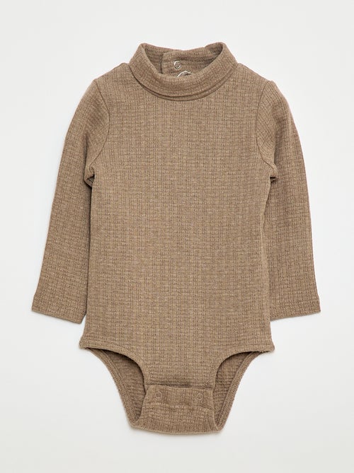 Body de punto smock con cuello alto - Kiabi