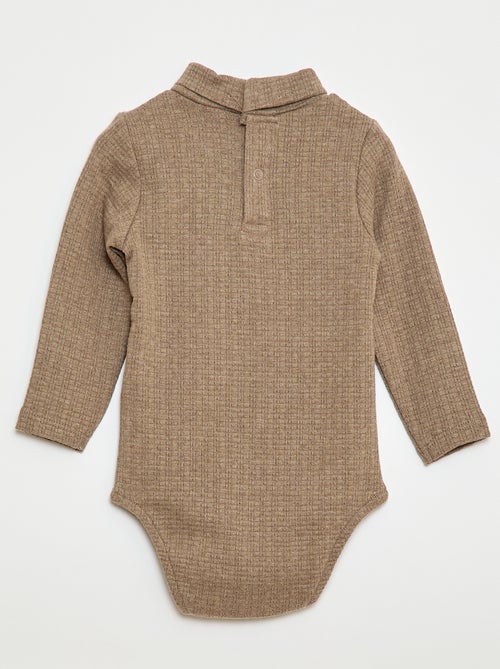 Body de punto smock con cuello alto - Kiabi