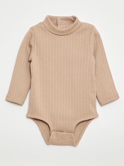 Body de punto smock con cuello alto - Kiabi