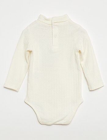 Body de punto smock con cuello alto