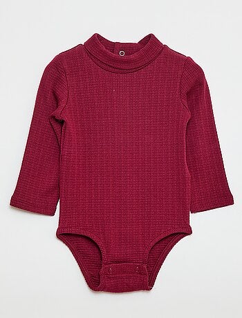 Body de punto smock con cuello alto