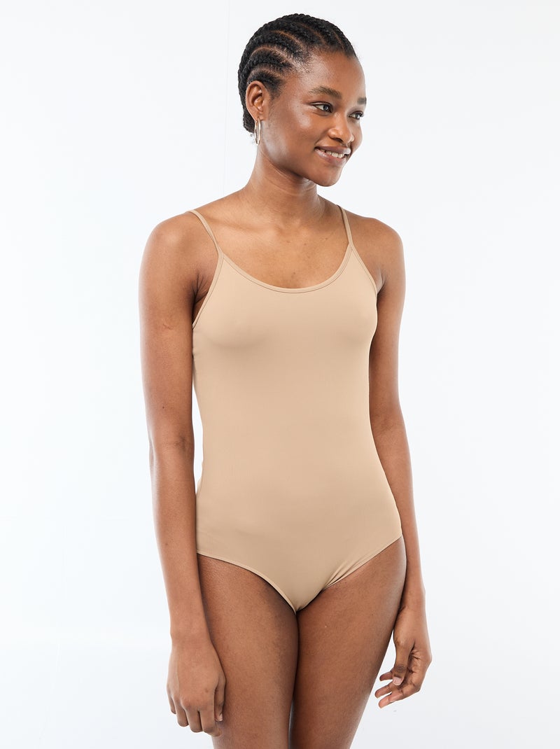 Body de tirantes finos Beige - Kiabi