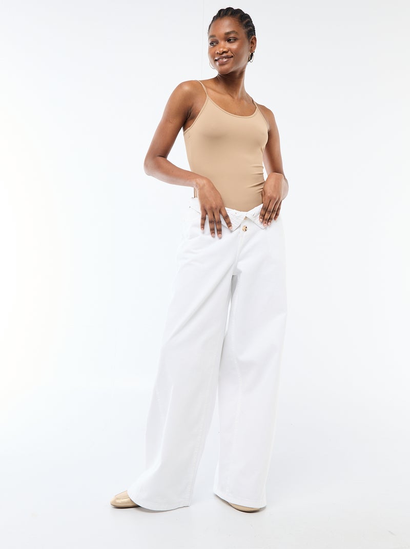 Body de tirantes finos Beige - Kiabi