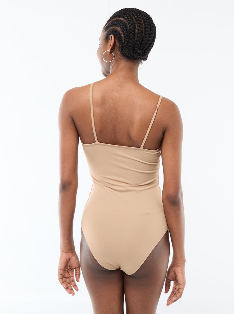 Body de tirantes finos Beige - Kiabi