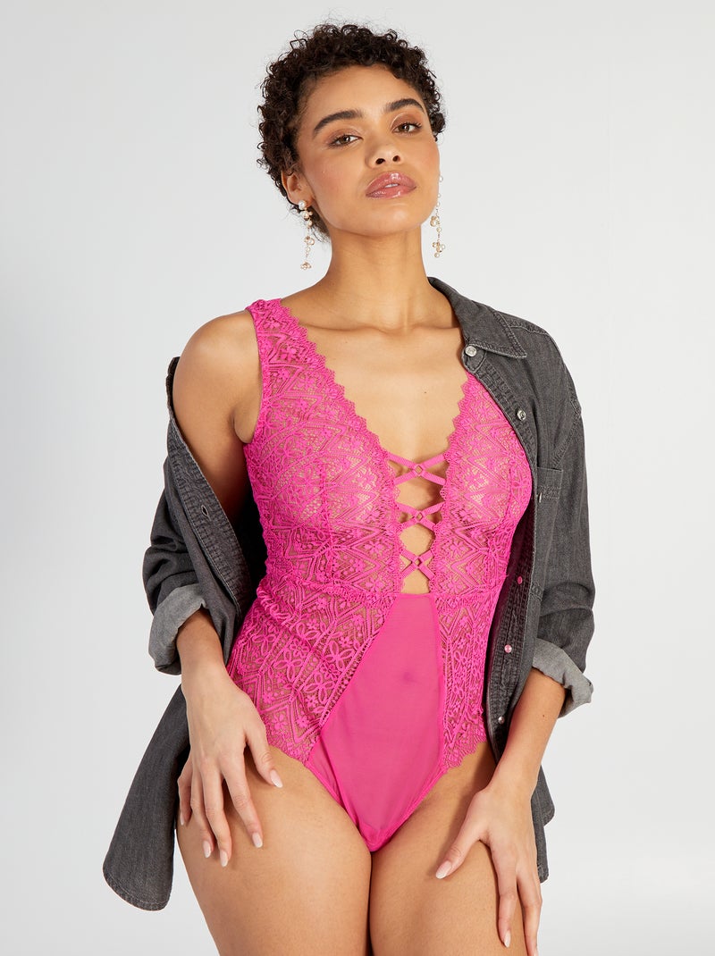 Body de tul y encaje ROSA - Kiabi