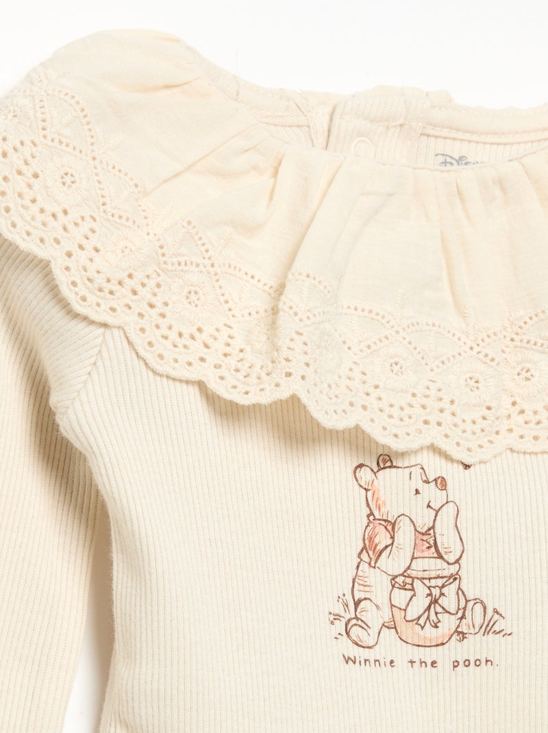 Body 'Disney' con cuello bordado Blanco - Kiabi
