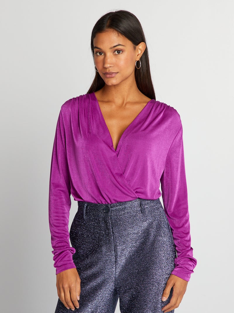 Body drapeado de manga larga PURPURA - Kiabi