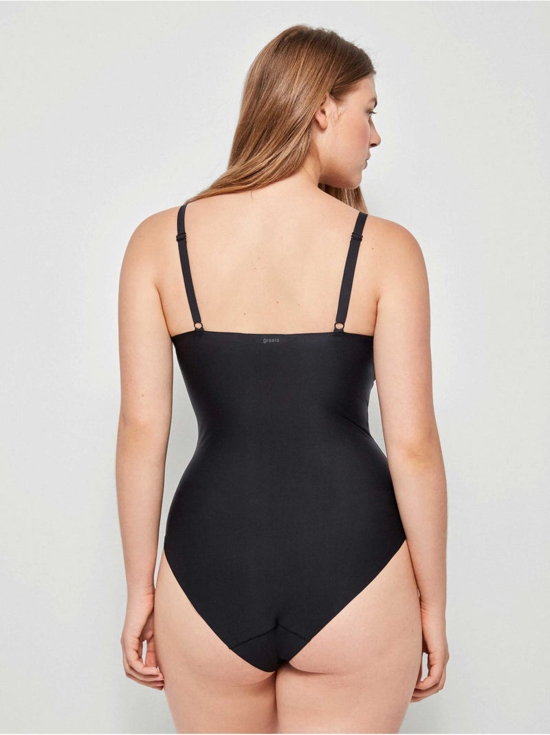 Body envolvente sin costuras, sin aro y con foam extra?ble Negro - Kiabi