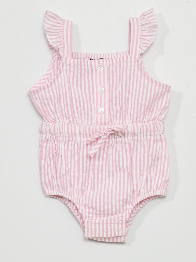 Body estampado de gasa de algodón rosa - Kiabi