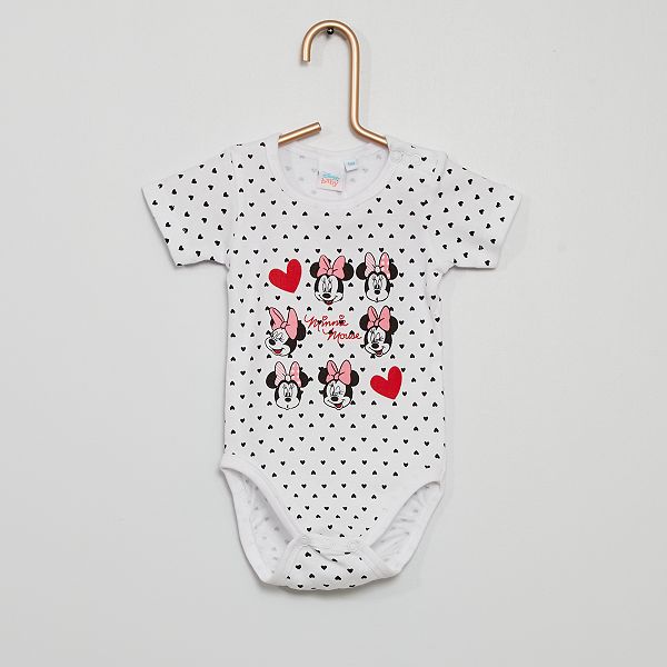 Body Estampado De Minnie De Disney Bebe Nina Blanco Kiabi 3 00