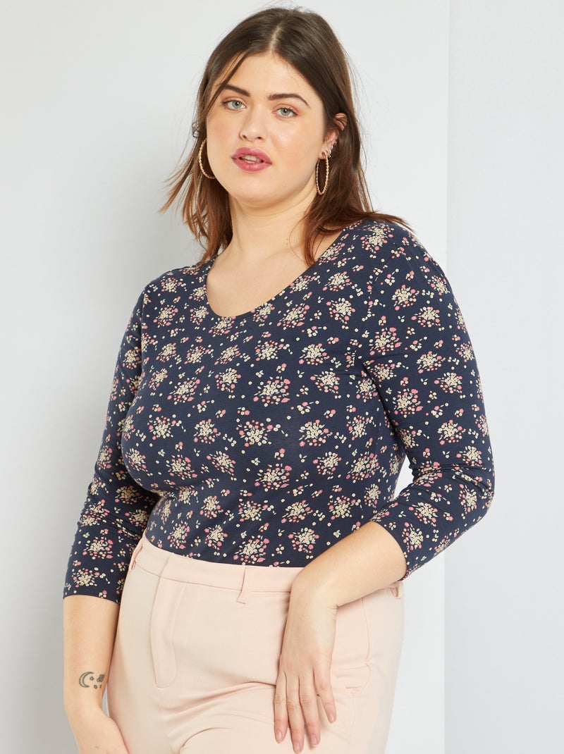 Body estampado 'flores' NEGRO - Kiabi