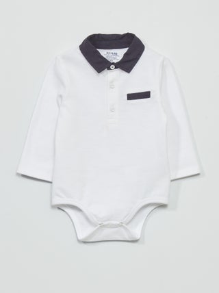 Body estilo polo de punto de piqué