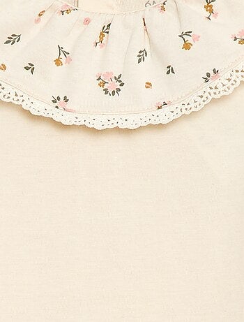 Body liso con cuello Claudine estampado