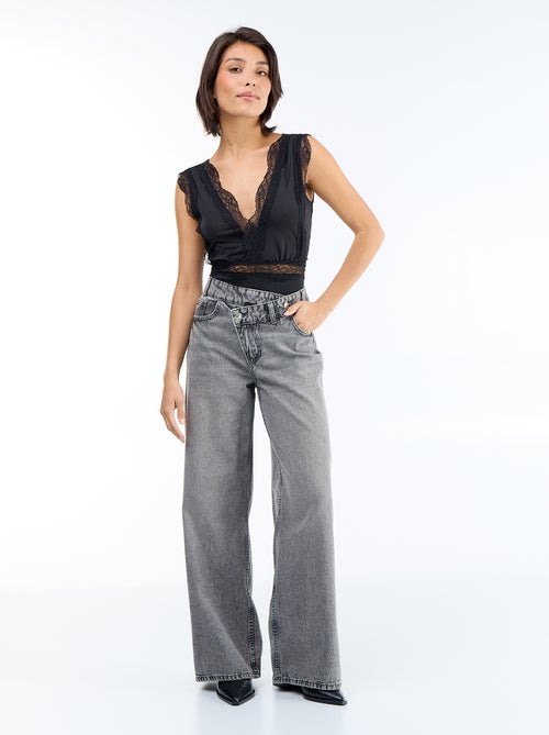 Body liso con encaje - Kiabi