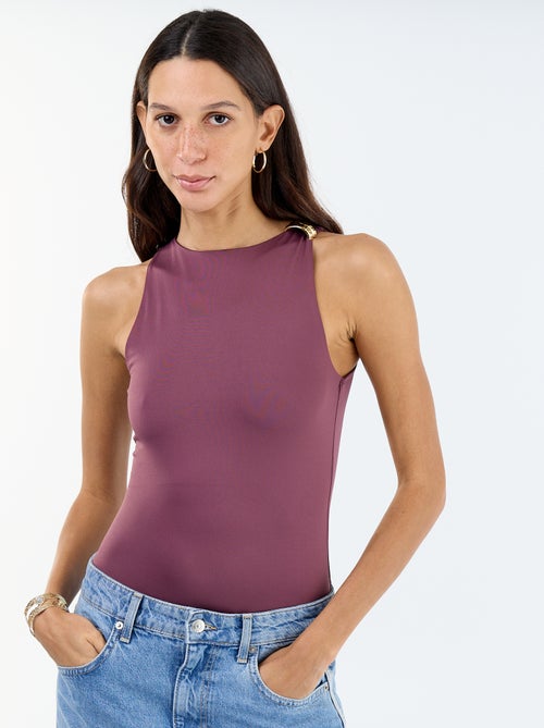 Body liso con joyas de fantasía en los tirantes - Kiabi