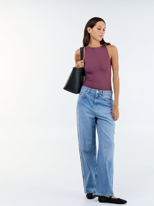 Body liso con joyas de fantasía en los tirantes - Kiabi