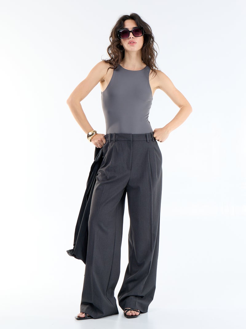 Body liso sin mangas Gris - Kiabi