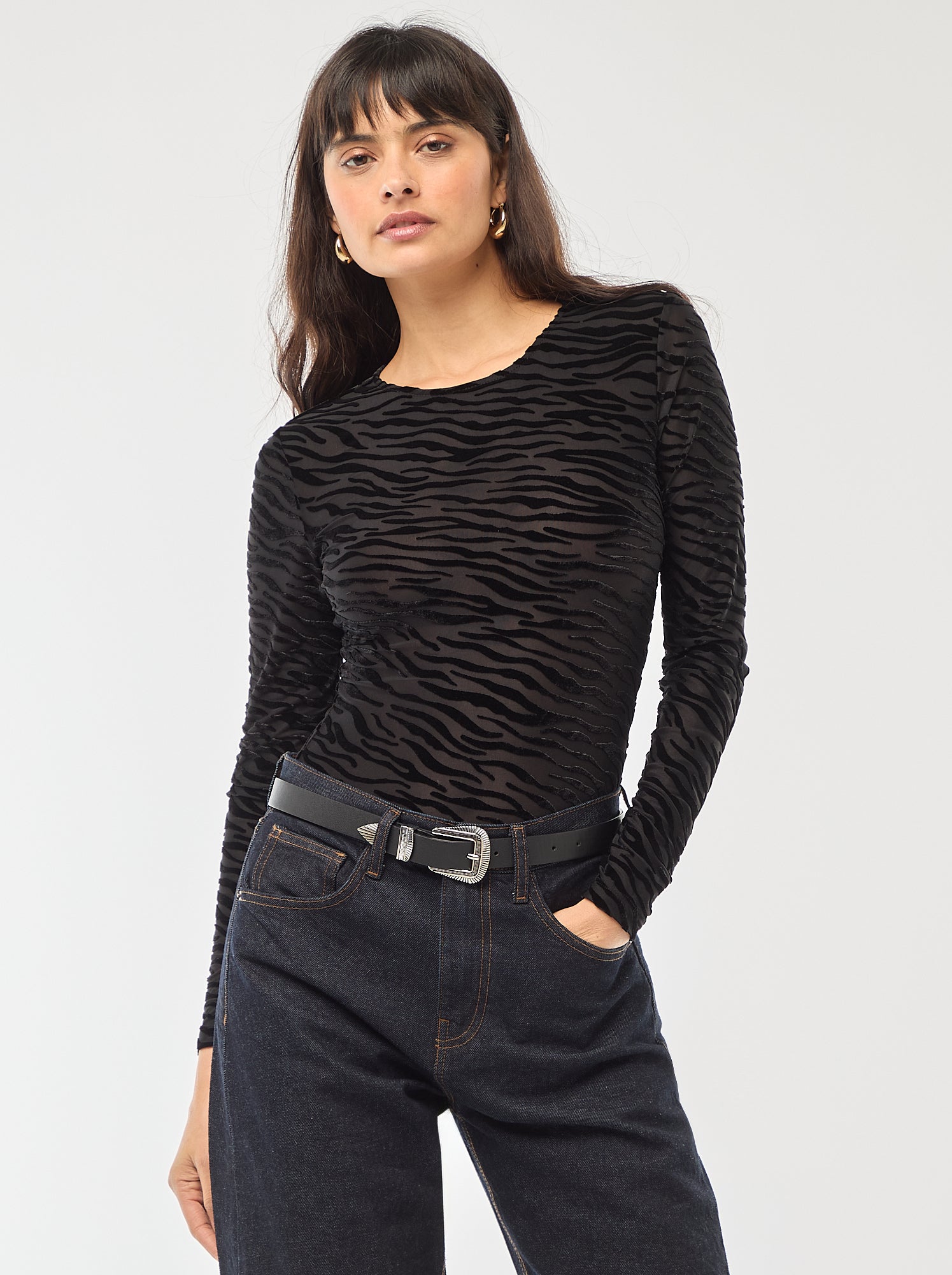 Body manga larga transparente