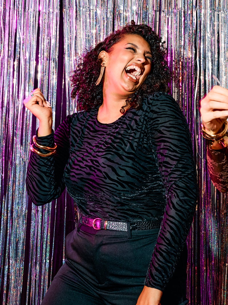 Body manga larga transparente Negro - Kiabi