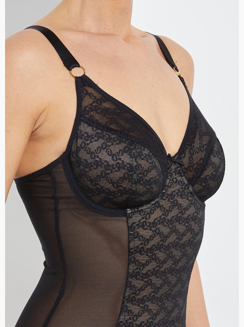 Body moldeador con aros de encaje - afibel Negro - Kiabi