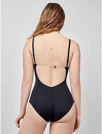 Body moldeador efecto tanga, con aro y espalda libre, de microfibra