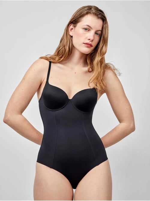 Body moldeador efecto tanga, con aro y espalda libre, de microfibra - Kiabi