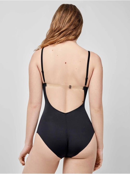 Body moldeador efecto tanga, con aro y espalda libre, de microfibra - Kiabi