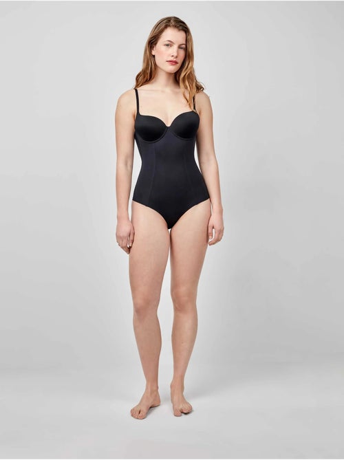 Body moldeador efecto tanga, con aro y espalda libre, de microfibra - Kiabi