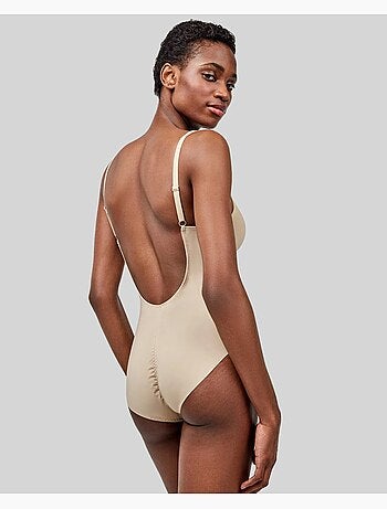 Body moldeador efecto tanga, con aro y espalda libre, de microfibra