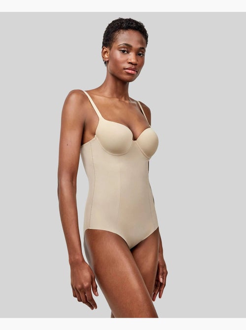 Body moldeador efecto tanga, con aro y espalda libre, de microfibra - Kiabi