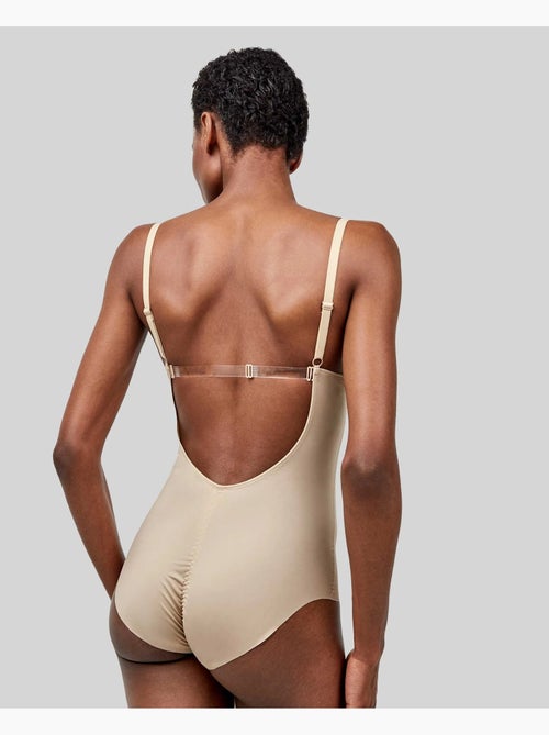 Body moldeador efecto tanga, con aro y espalda libre, de microfibra - Kiabi