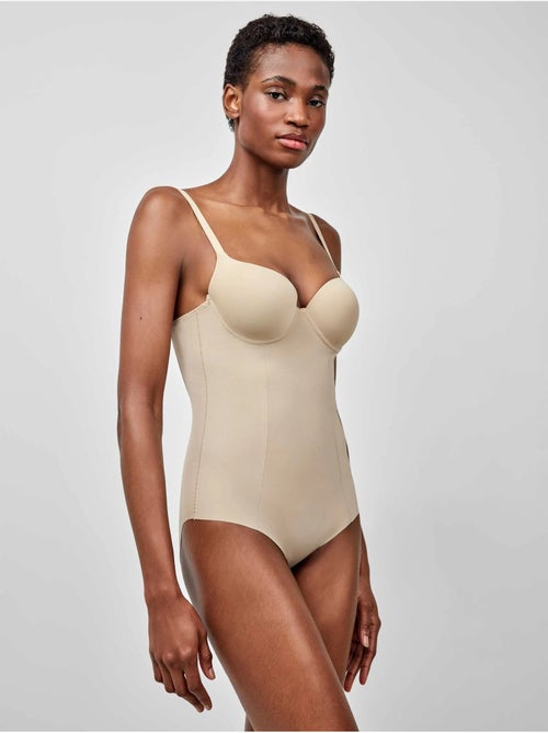 Body moldeador efecto tanga, con aro y espalda libre, de microfibra - Kiabi