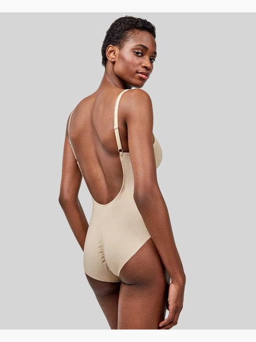 Body moldeador efecto tanga, con aro y espalda libre, de microfibra - Kiabi