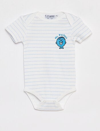 Body 'Mr. Men & Little Miss' 'Mr. Happy' de manga corta con cuello americano